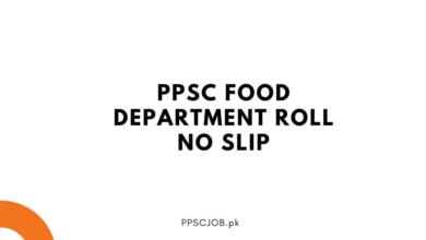 PPSC Food Department Roll No Slip