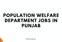 Population Welfare Department Jobs in Punjab